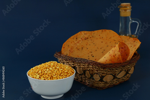 Chana Dal Papad Or Crunchy Dal Papad photo