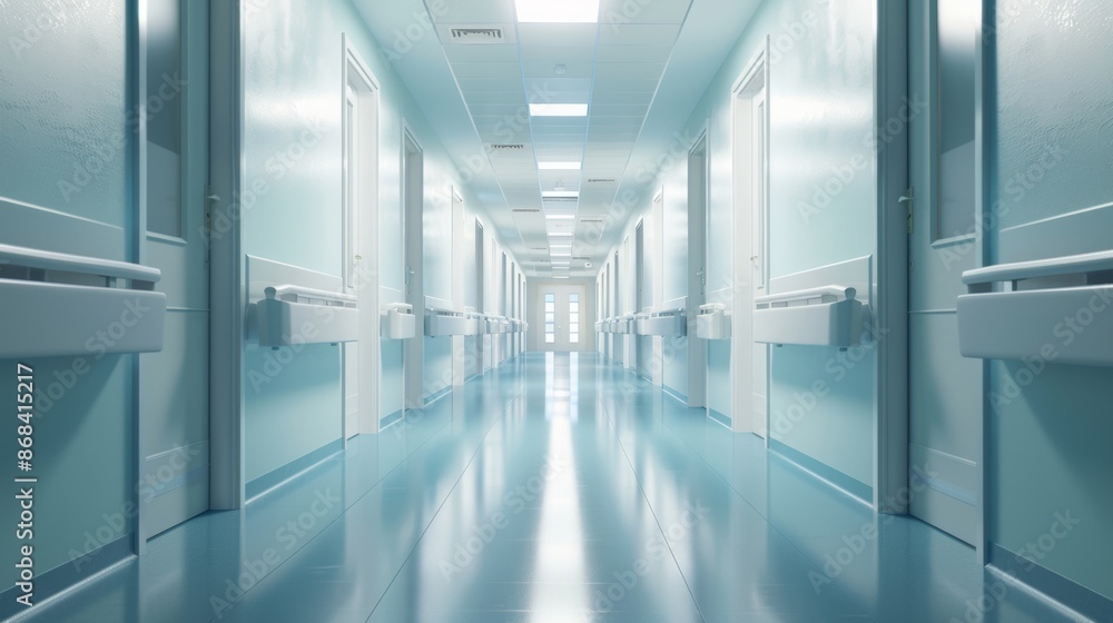 Empty hallway in a hospital. Empty hallway in a hospital.