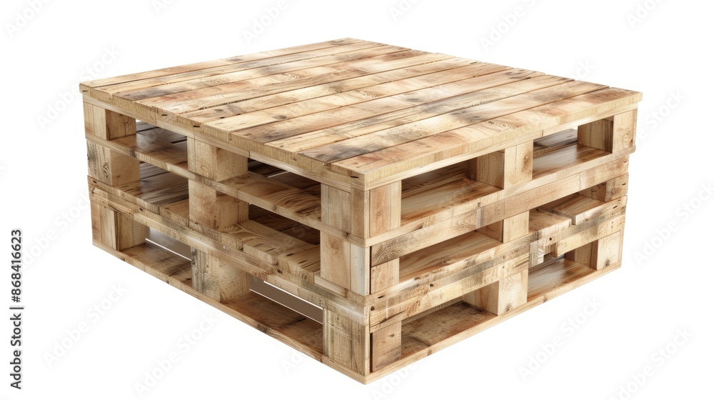 Box Pallet. Flat Style Stack of Cardboard Boxes on Wooden Pallet in Warehouse Box Pallet. Flat Style Stack of Cardboard Boxes on Wooden Pallet in Warehouse