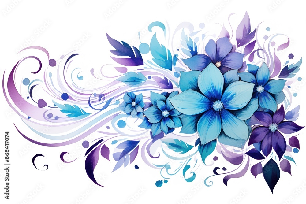 Elegant ornament with floral elements Elegant ornament with floral elements