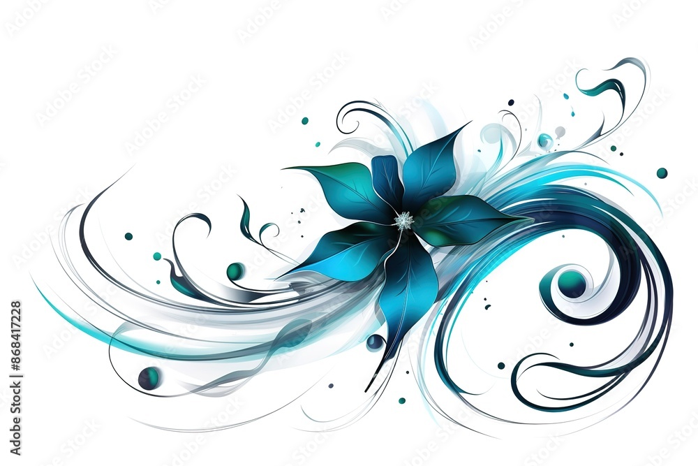 Naklejka premium Flower tattoo line art design element