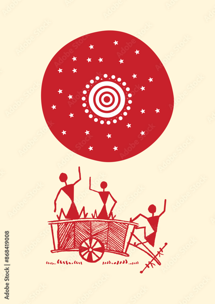 Threads of Joy A Captivating Warli Tapestry Celebration Under the