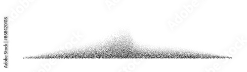 Noise gradient wave. Grain gradation wave. Dot pattern wavy texture from grunge sand dust. PNG