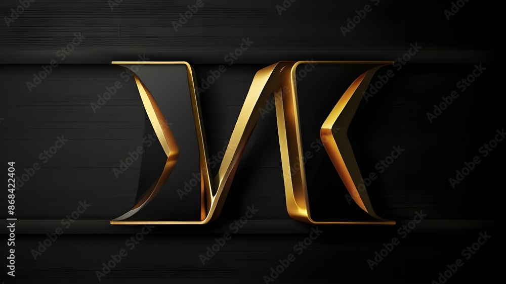 Black premium background with luxury dark V letters and golden effects ...