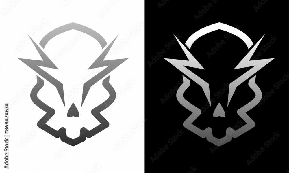 Fototapeta premium illustration vector graphic of template logo design skull with electricity