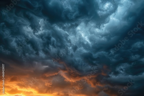 Drama Sky. Dramatic Stormy Clouds in Nature Background © Serhii
