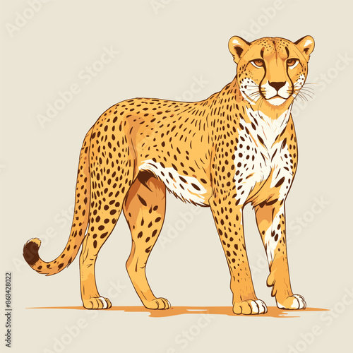 Majestic Cheetah Illustration