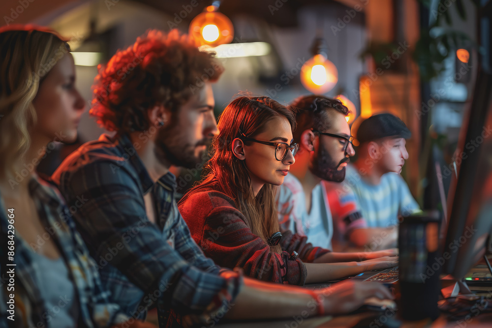 A group of developers men and women working together to program an e-commerce website. A group of developers men and women working together to program an e-commerce website.