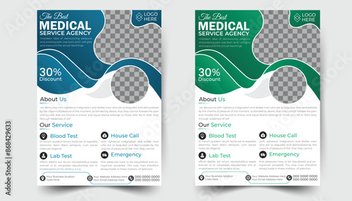 Healthcare cover, template design and flat icons for a report and medical brochure design, flyer, vector illustration flyer cover design template .Modern Flyer Cover Design template. 