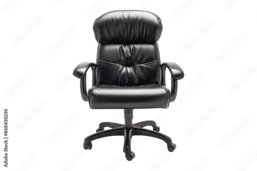 Black Leather Office Chair isolated on white background Black Leather Office Chair isolated on white background