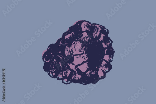Blackberry symbol, black berry icon. Vector colorful mulberry and blackberries drawing. Black raspberry illustration for logo and emblem design. Floral sketch. Hand drawn botanical sign.