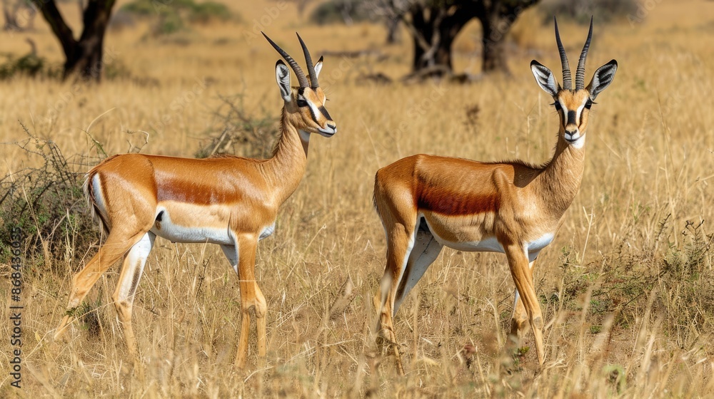 Gazelles in Serengeti National Park: Africa's Wild Thomson's Wildlife Gazelles in Serengeti National Park: Africa's Wild Thomson's Wildlife