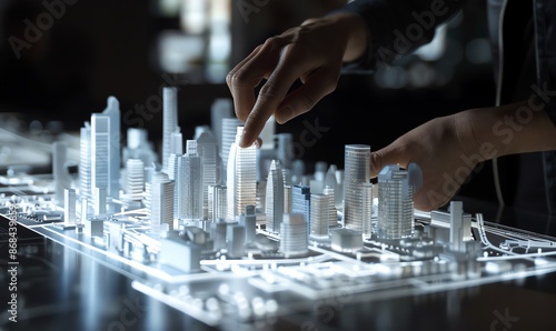 Wallpaper Mural Hand Interacting with a City Model Torontodigital.ca