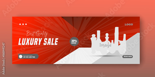 Elegant perfume or fragrance social media Facebook cover template. Template can be used for promotion of cosmetic sale, skin care, makeup, hair care, spa salon, hairdressing, scrub, mask,
