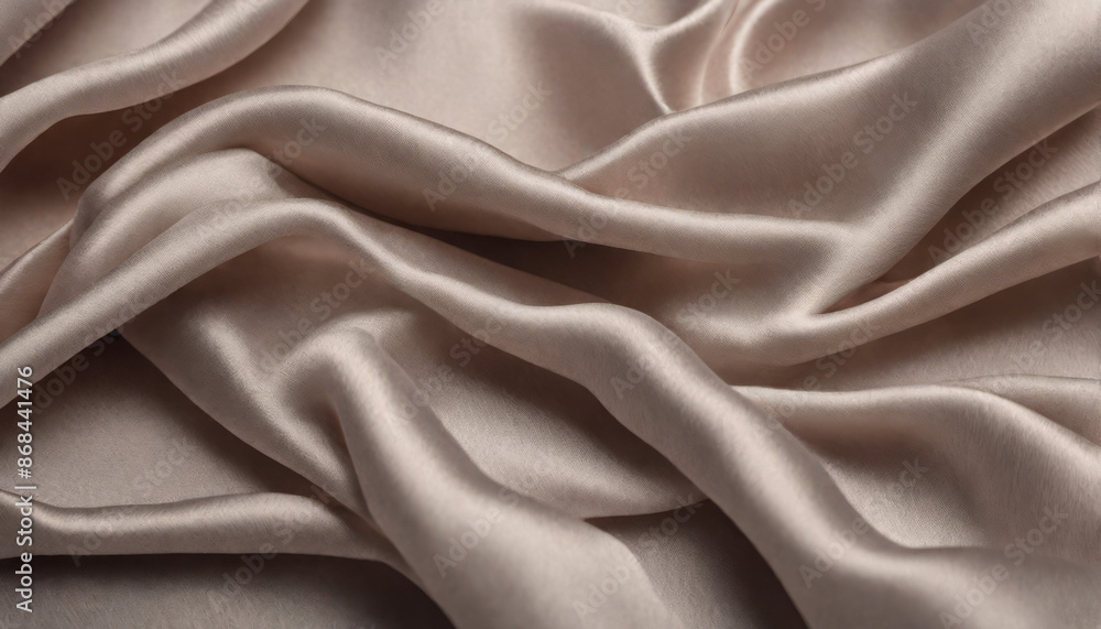 Beige silk fabric texture swatch on satin background. Beige silk fabric texture swatch on satin background.