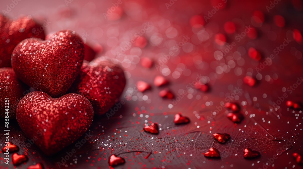 Valentine's day background with gift boxes and red hearts on flat color backdrop, top view, copy space concept. Valentine’s Day banner template design Valentine's day background with gift boxes and red hearts on flat color backdrop, top view, copy space concept. Valentine’s Day banner template design