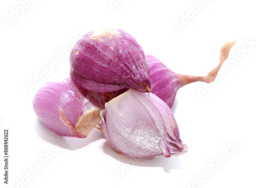 Photography Fresh onions isolated on white background - stock photo