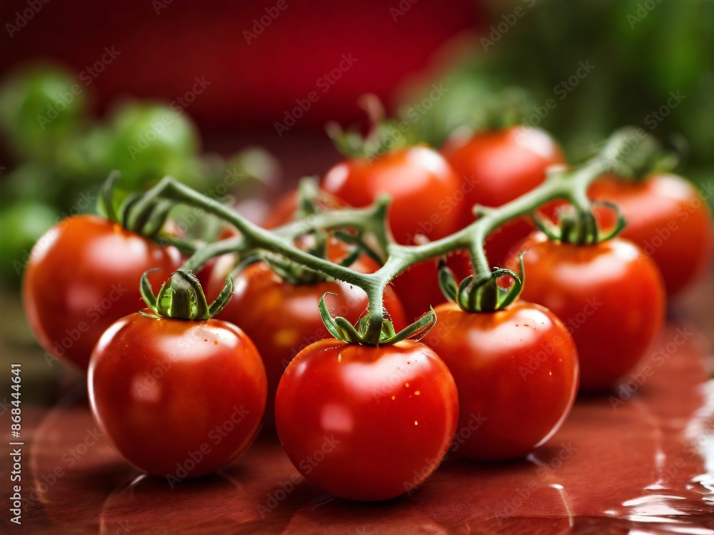 macro shot of fresh cherry tomatoes macro shot of fresh cherry tomatoes