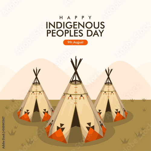 vector indigenous peoples day poster template