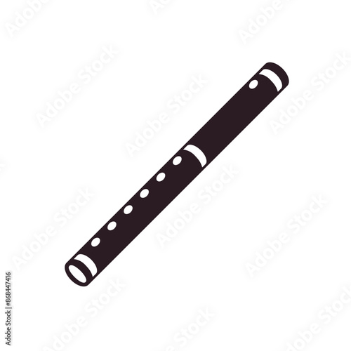 Flute musical instrument vector symbol sign emoji illustration