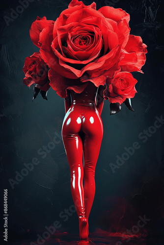 red rose lady
