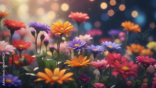 Radiant Floral Symphony: A Vibrant Tapestry of Blossoms