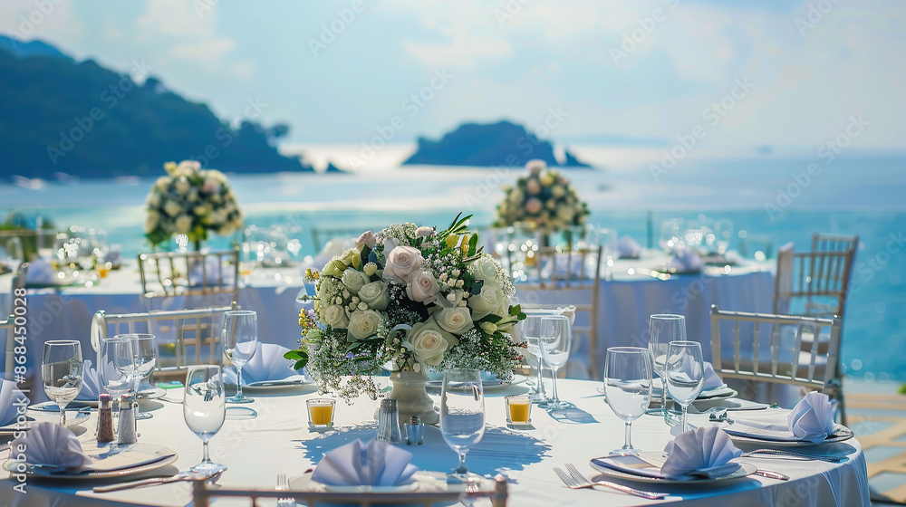 Naklejka premium Table setting with flowers