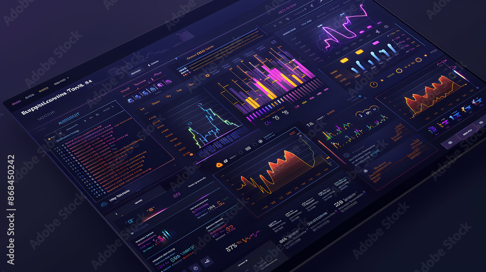 Obraz premium Trade platform ui design, space for text, vector illustration