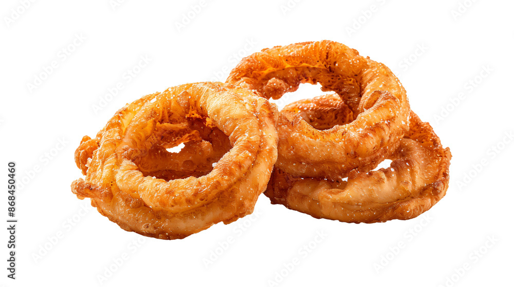 Crispy onion rings on transparent background Crispy onion rings on transparent background