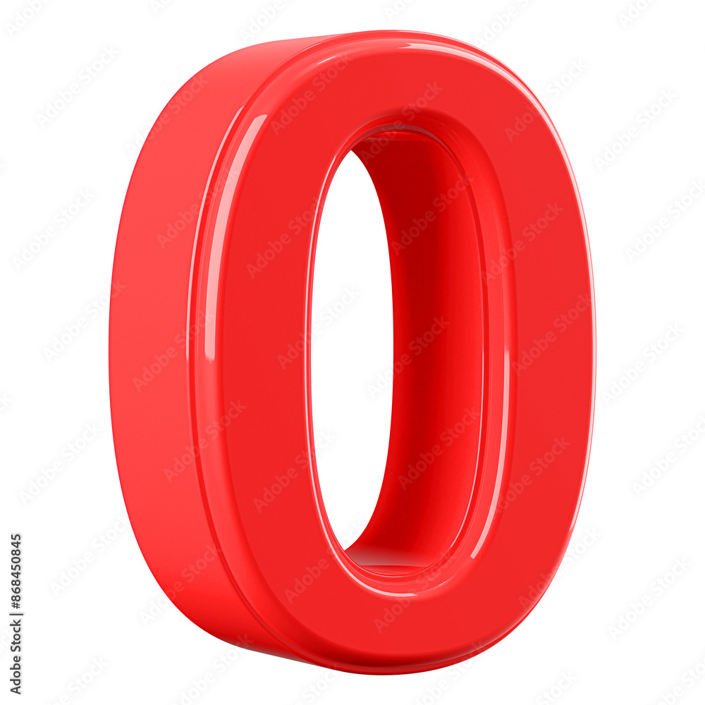 Red 3D Number 0 Red 3D Number 0