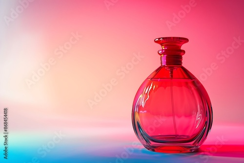 perfume bottle in different gestured and shaped with abstract background isolated on the gradient background with mint cool and cube background 