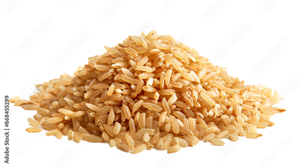 Pile of raw brown rice on transparent background Pile of raw brown rice on transparent background