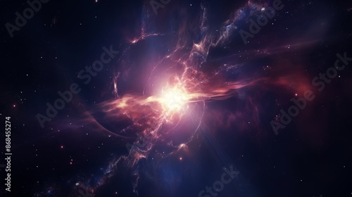 Exploding star. Universe expanding, nebulae stardust. Supernova background wallpaper