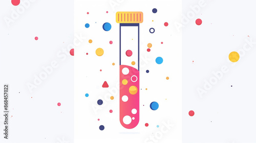 Medical blood testing glass vile . Medical illustration design art isolated on a white background
