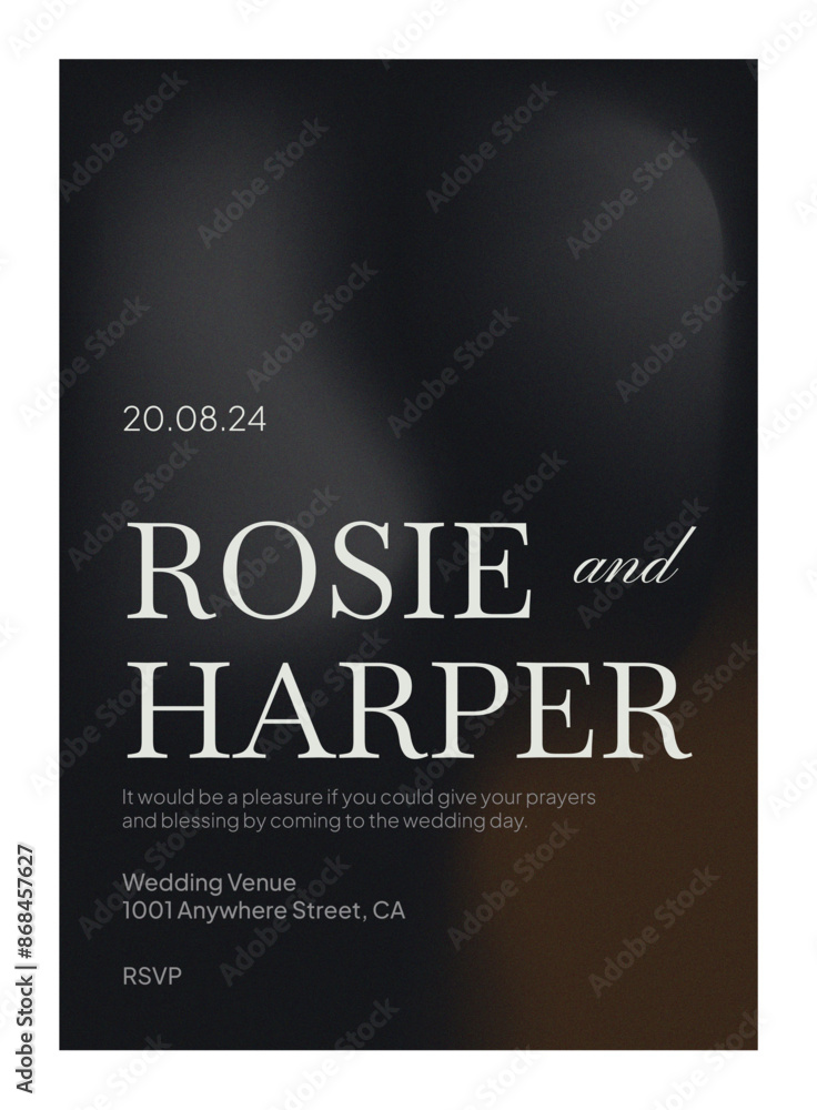 Wedding Invitation Dark Gradient Wedding Invitation Dark Gradient