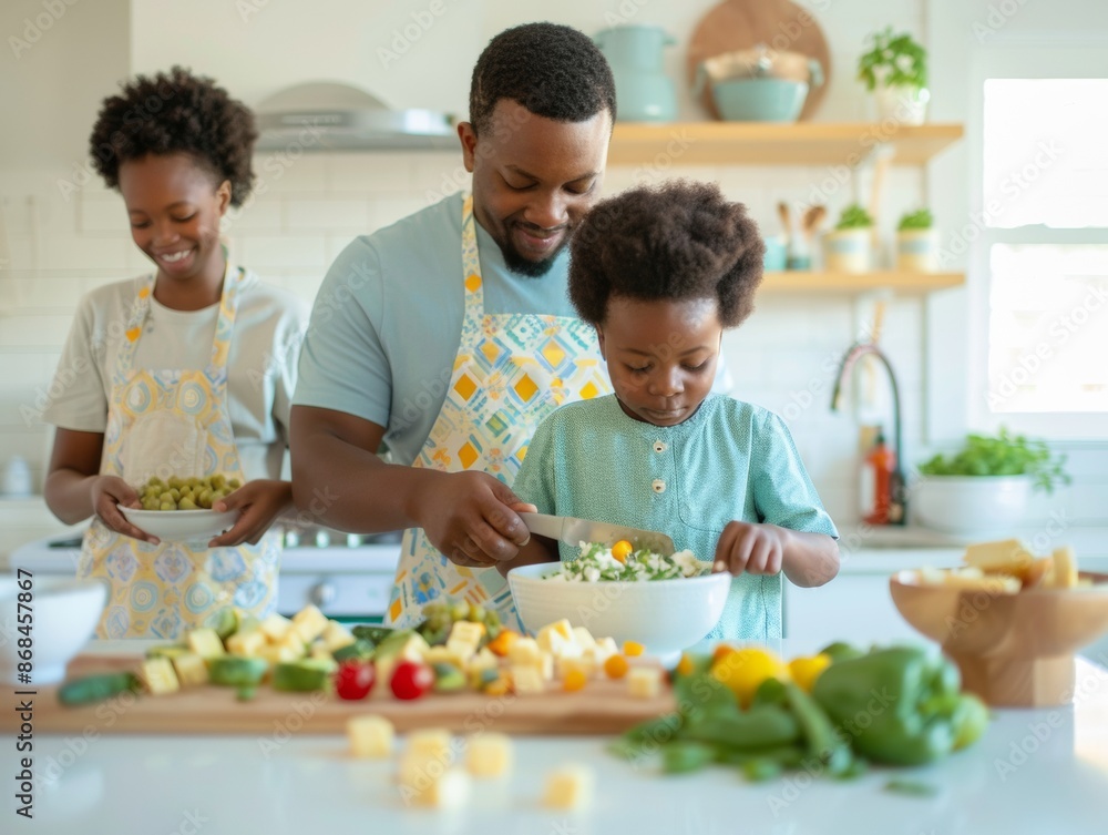 Multigenerational Family Enjoying a Sunny Breakfast Together in a Cozy Kitchen Multigenerational Family Enjoying a Sunny Breakfast Together in a Cozy Kitchen