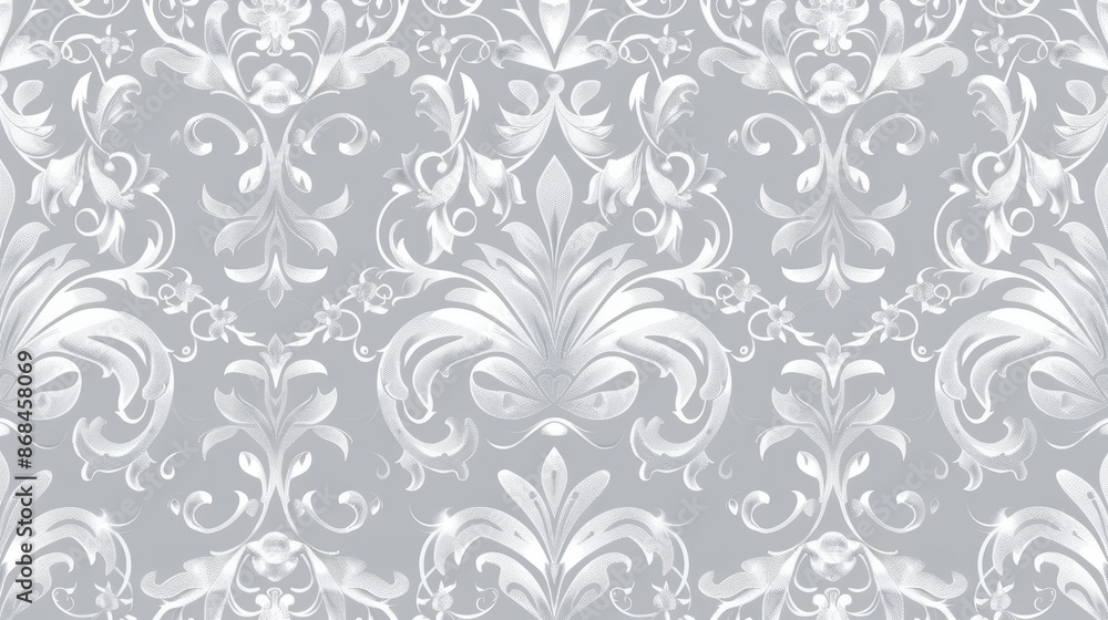 Seamless light gray floral motif vector pattern wallpaper for wedding, anniversary, and celebration invitations. Elegant timeless design for sophisticated event stationery and decorative backgrounds Seamless light gray floral motif vector pattern wallpaper for wedding, anniversary, and celebration invitations. Elegant timeless design for sophisticated event stationery and decorative backgrounds
