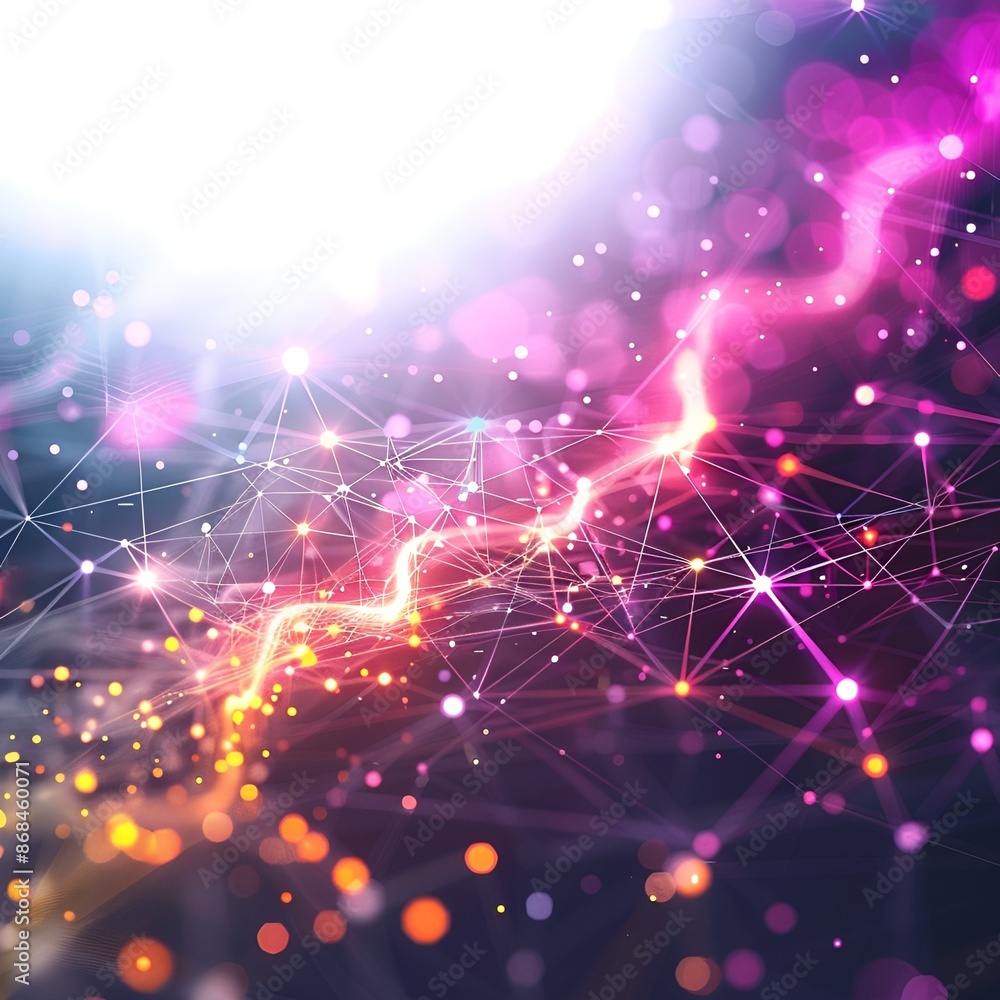 Dark abstract background featuring glowing lines and dots. Dark abstract background featuring glowing lines and dots.