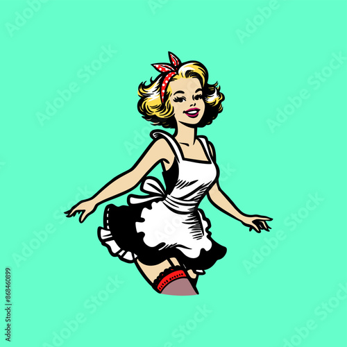 pin up girl maid seexy hot illustration