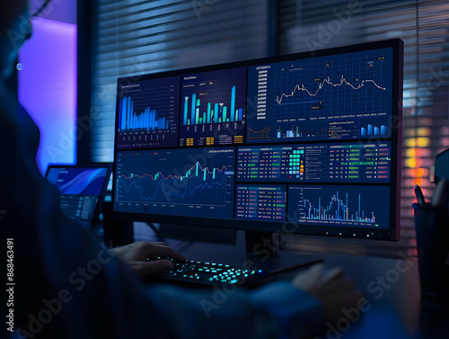 Business analysts analyzing data on PC, Data analyzing, business growth analysis, stock market sales analysis, business development concept © Akilmazumder