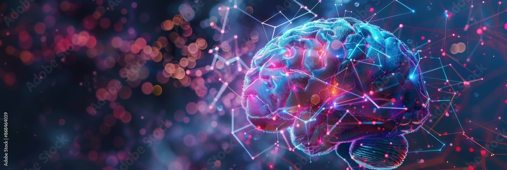 Artificial Intelligence, a neon-colored abstract AI brain with interconnected nodes and a high-tech visualization, representing the intelligence of artificial systems Artificial Intelligence, a neon-colored abstract AI brain with interconnected nodes and a high-tech visualization, representing the intelligence of artificial systems