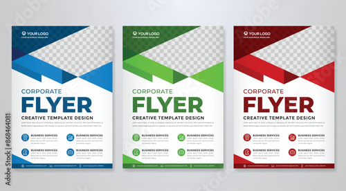 business flyer template design with minimalist concept and clean style use for corporate ads and business profile	
