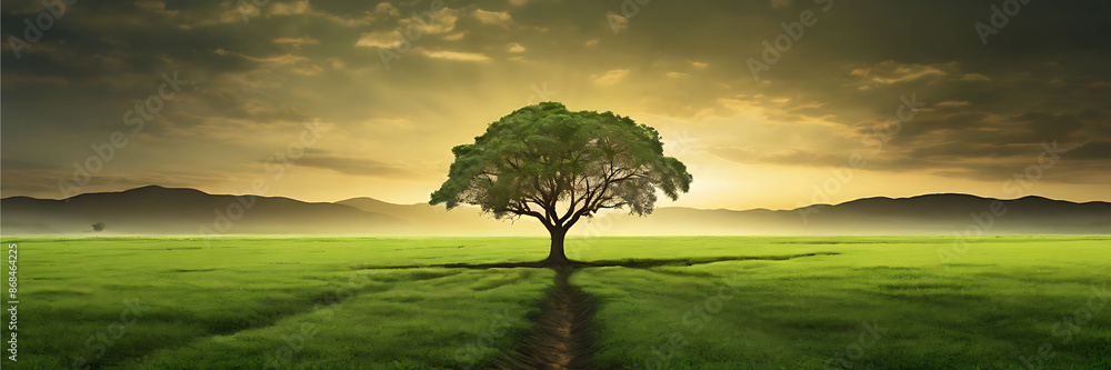 Fototapeta premium Climate change tree environmental impact ecology green nature