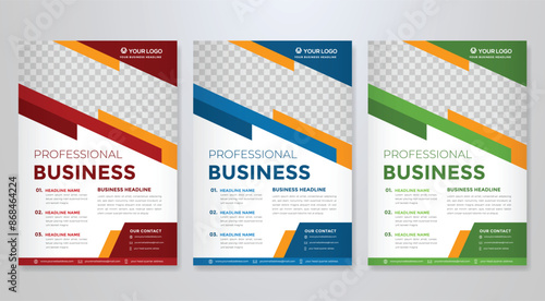 business flyer template design with minimalist concept and clean style use for corporate ads and business profile	
