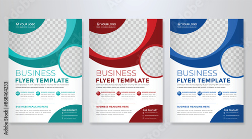 set of business flyer template with minimalist layout and modern style use for promotion kit and product publication