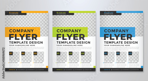 set of business flyer template with minimalist layout and modern style use for promotion kit and product publication