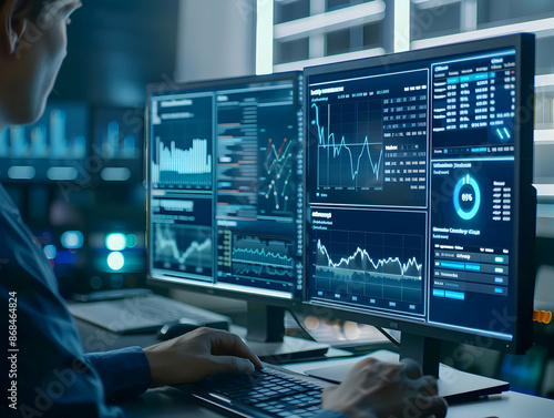 Wallpaper Mural Business analysts analyzing data on PC, Data analyzing, business growth analysis, stock market sales analysis, business development concept Torontodigital.ca