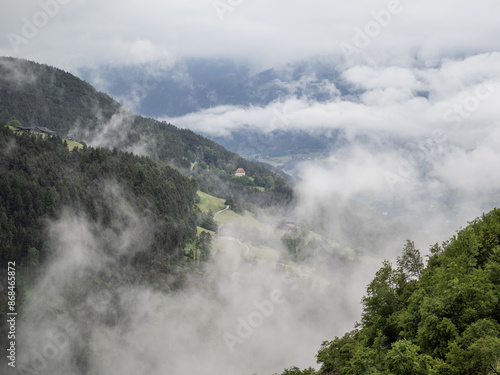 Landscape in Villnoess Valley in South Tyrol