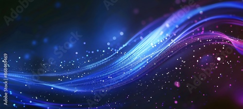 Abstract waves background with blurred speed lines. Technology concept banner design.