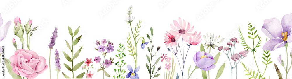 Wildflowers horizontal border Wildflowers horizontal border